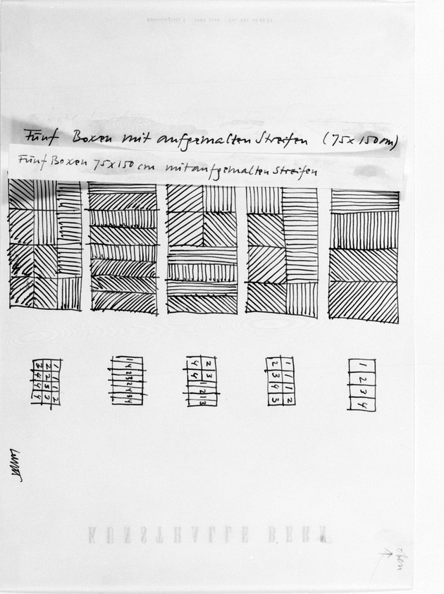 Sol LeWitt (American, 1928-2007). <em>Untitled (Sketch for Kunsthalle, Bern)</em>, ca. 1966-1972. India ink on paper, 16 x 11 in. (40.6 x 27.9 cm). Brooklyn Museum, Anonymous gift, 88.170.15. © artist or artist's estate (Photo: Brooklyn Museum, 88.170.15_bw.jpg)