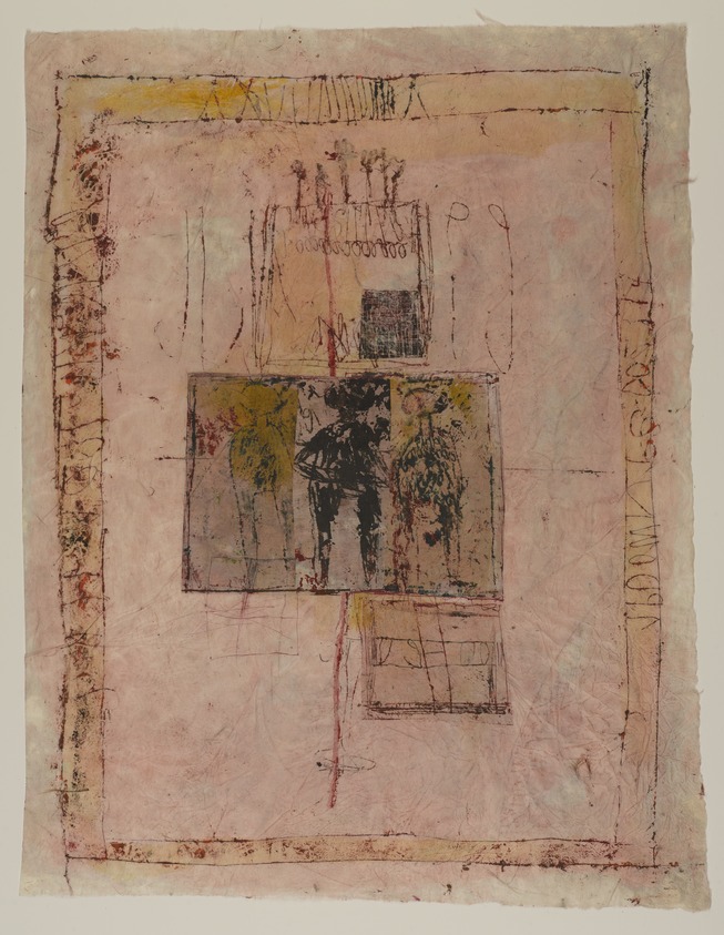 Hannelore Baron (American, 1926-1987). <em>Untitled</em>, 1985. Ink, watercolor, ballpoint pen and paper collage, 19 7/8 × 15 9/16 in. (50.5 × 39.5 cm). Brooklyn Museum, Gift of the Estate of Hannelore Baron, 88.43.3. © artist or artist's estate (Photo: Brooklyn Museum, 88.43.3_PS9.jpg)
