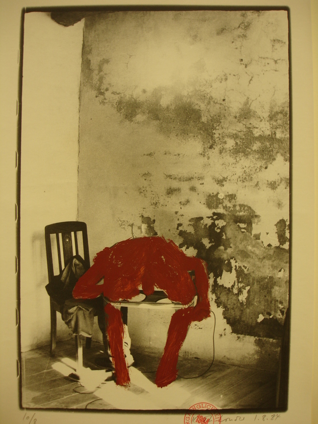 Kaspar Thomas Linder (Swiss, born 1951). <em>August 1, 1984</em>, 1984. Gelatin silver photograph with applied red paint, Sheet: 15 x 10 1/4 in. Brooklyn Museum, Gift of Marcuse Pfeifer, 1990.119.56. © artist or artist's estate (Photo: Brooklyn Museum, CUR.1990.119.56.jpg)