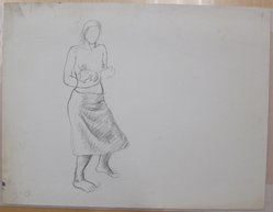 James Brooks (American, 1906-1992). <em>[Untitled] (Female Nude)</em>, n.d. Charcoal on paper, Sheet: 16 x 21 in. (40.6 x 53.3 cm). Brooklyn Museum, Gift of Charlotte Park Brooks in memory of her husband, James David Brooks, 1996.54.106. © artist or artist's estate (Photo: Brooklyn Museum, CUR.1996.54.106.jpg)