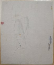 James Brooks (American, 1906-1992). <em>[Untitled] (Standing Draped Body)</em>, n.d. Graphite on paper, Sheet: 16 15/16 x 13 13/16 in. (43 x 35.1 cm). Brooklyn Museum, Gift of Charlotte Park Brooks in memory of her husband, James David Brooks, 1996.54.111. © artist or artist's estate (Photo: Brooklyn Museum, CUR.1996.54.111.jpg)