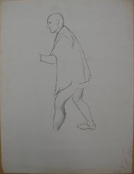 James Brooks (American, 1906-1992). <em>[Untitled] (Jacket on a Figure)</em>, n.d. Charcoal and graphite on paper, Sheet: 21 x 16 in. (53.3 x 40.6 cm). Brooklyn Museum, Gift of Charlotte Park Brooks in memory of her husband, James David Brooks, 1996.54.126. © artist or artist's estate (Photo: Brooklyn Museum, CUR.1996.54.126.jpg)