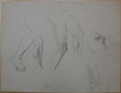 James Brooks (American, 1906-1992). <em>[Untitled] (Two Pair of Legs in Motion)</em>, n.d. Graphite on paper, Sheet: 16 x 21 in. (40.6 x 53.3 cm). Brooklyn Museum, Gift of Charlotte Park Brooks in memory of her husband, James David Brooks, 1996.54.179. © artist or artist's estate (Photo: Brooklyn Museum, CUR.1996.54.179.jpg)
