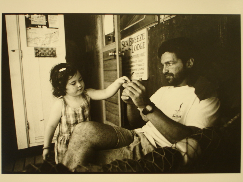 Rosalie Winard. <em>Ben Kramer and His Niece, Zoe, Hornby Island, British Columbia, from the Born Electrical Series</em>, 1995. Gelatin silver print, image: 7 3/4 x 11 1/2 in. (19.7 x 29.3 cm). Brooklyn Museum, Gift of Mary McClean, 1997.98.1. © artist or artist's estate (Photo: Brooklyn Museum, CUR.1997.98.1.jpg)