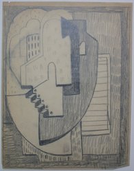 Blanche Lazzell (American, 1879-1956). <em>Sketch for Abstract Composition</em>, 1924. Graphite on paper, Sheet: 10 5/8 x 8 1/4 in. (27 x 21 cm). Brooklyn Museum, Gift of Dr. Abram Kanof and Theodore Keel, by exchange, Charles Stewart Smith Memorial Fund, and Dick S. Ramsay Fund, 2006.43.14. © artist or artist's estate (Photo: Brooklyn Museum, CUR.2006.43.14.jpg)