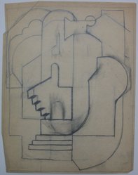 Blanche Lazzell (American, 1879-1956). <em>Sketch for Abstract Composition</em>, 1924. Graphite on paper, Sheet: 10 5/8 x 8 1/4 in. (27 x 21 cm). Brooklyn Museum, Gift of Dr. Abram Kanof and Theodore Keel, by exchange, Charles Stewart Smith Memorial Fund, and Dick S. Ramsay Fund, 2006.43.3. © artist or artist's estate (Photo: Brooklyn Museum, CUR.2006.43.3.jpg)