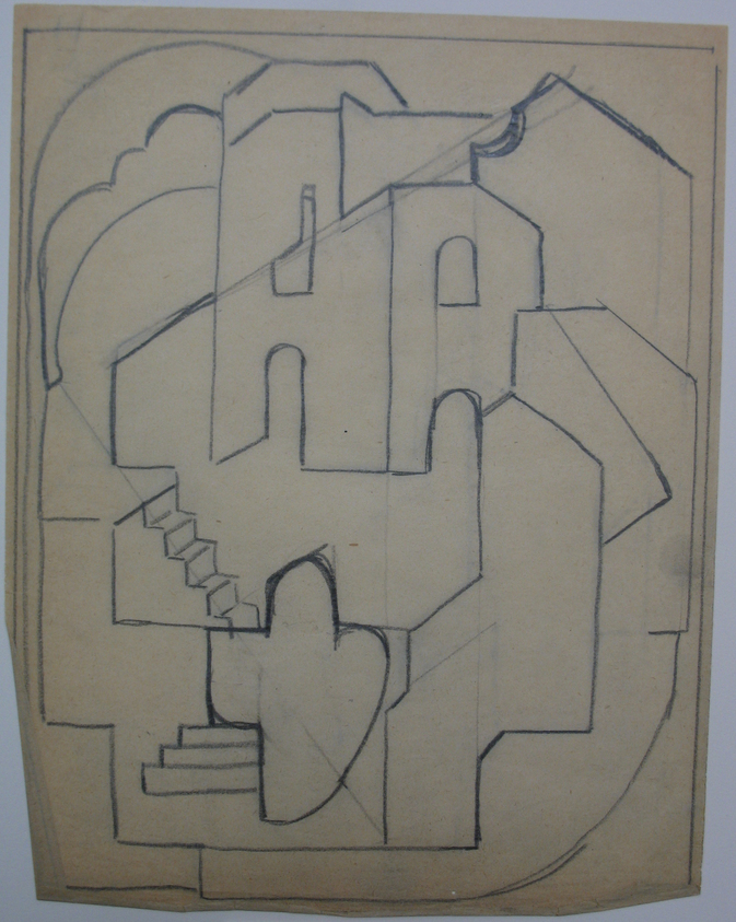 Blanche Lazzell (American, 1879–1956). <em>Sketch for Abstract Composition</em>, 1924. Graphite on paper, Sheet: 10 5/8 x 8 1/4 in. (27 x 21 cm). Brooklyn Museum, Gift of Dr. Abram Kanof and Theodore Keel, by exchange, Charles Stewart Smith Memorial Fund, and Dick S. Ramsay Fund, 2006.43.4. © artist or artist's estate (Photo: Brooklyn Museum, CUR.2006.43.4.jpg)