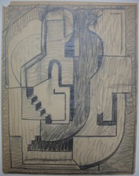Blanche Lazzell (American, 1879-1956). <em>Sketch for Abstract Composition</em>, 1924. Graphite on paper, Sheet: 10 5/8 x 8 1/4 in. (27 x 21 cm). Brooklyn Museum, Gift of Dr. Abram Kanof and Theodore Keel, by exchange, Charles Stewart Smith Memorial Fund, and Dick S. Ramsay Fund, 2006.43.6. © artist or artist's estate (Photo: Brooklyn Museum, CUR.2006.43.6.jpg)