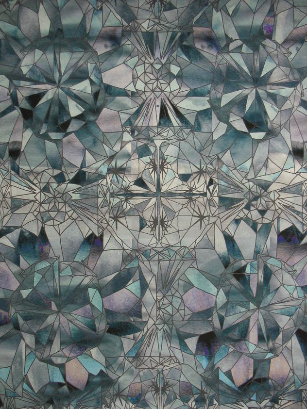 Shanan Campanaro. <em>Wallpaper, "Solitaire" Pattern</em>, 2012. Printed paper, a: 36 3/8 x 24 1/2 in. (92.4 x 62.2 cm). Brooklyn Museum, Gift of Shanan Campanaro, 2012.58.5a-b. © artist or artist's estate (Photo: Brooklyn Museum, CUR.2012.58.5a-b_view1.jpg)