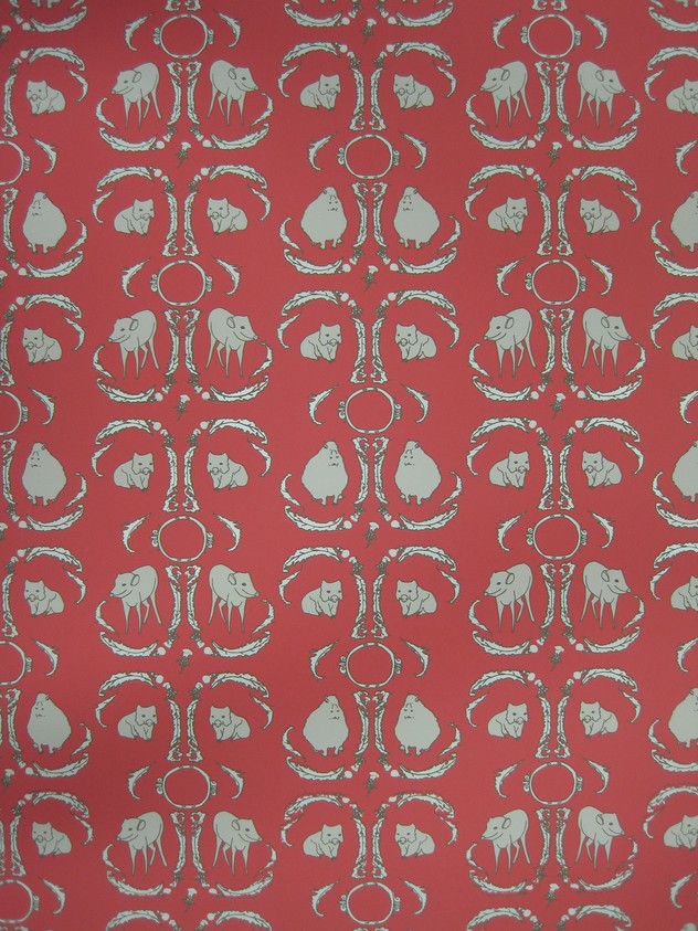 Brian Kaspr and Payton Cosell Turner. <em>Wallpaper, "Dandelion Creatures" Pattern</em>, designed 2009. Printed paper, a: 24 1/4 x 30 in. (61.6 x 76.2 cm). Brooklyn Museum, Gift of Flat Vernacular, 2012.64.2a-e. © artist or artist's estate (Photo: Brooklyn Museum, CUR.2012.64.2a-b.jpg)