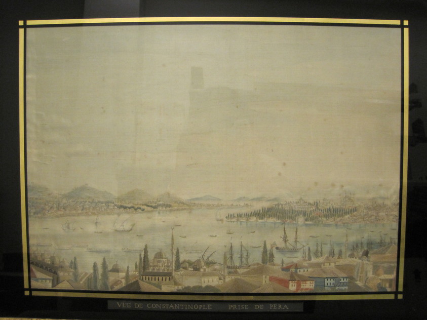  <em>View of Constantinople (Vue de Constantinople)</em>, late 18th century. Silk threads on silk ground, eglomise surround, gilt wood frame, 21 3/8 x 28 1/4 in. (54.3 x 71.8 cm). Brooklyn Museum, Gift of Sarah B. Sherrill, 2013.46.1 (Photo: Brooklyn Museum, CUR.2013.46.1_view1.jpg)