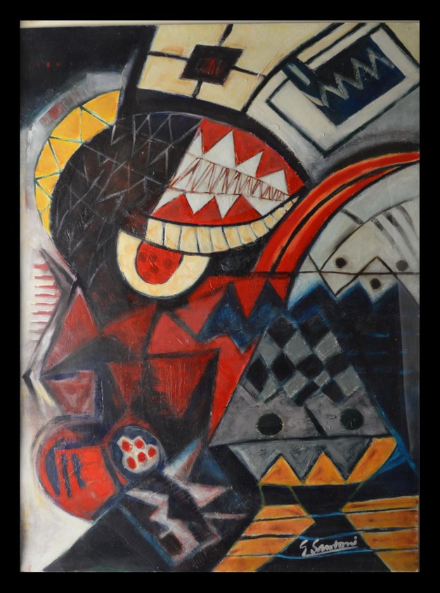 Gerard Santoni (Ivorian, 1943–2008). <em>[Untitled]</em>, ca. 1993. Oil on paper, sheet: 27 1/4 x 19 3/4 in. (69.2 x 50.2 cm). Brooklyn Museum, Purchase gift of various donors in memory of Jerry Vogel and Gift of Mr. and Mrs. J. Gordon Douglas III, by exchange, 2015.41.2. © artist or artist's estate (Photo: Brooklyn Museum, CUR.2015.41.2.jpg)