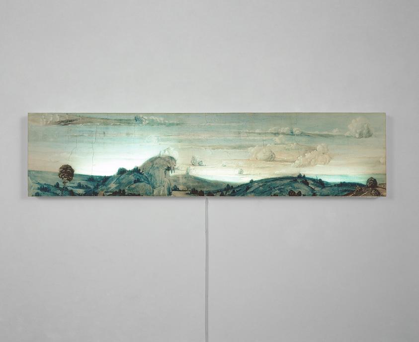 Elisa Sighicelli (Italian, born 1968). <em>Untitled (Benveuto di Giovanni)</em>, 2005. Chromogenic photograph on lightbox, mount (lightbox): 9 1/16 × 39 × 2 in. (23 × 99.1 × 5.1 cm). Brooklyn Museum, The Sir Mark Fehrs Haukohl Photography Collection at the Los Angeles County Museum of Art and Brooklyn Museum, 2022.18.19. © artist or artist's estate (Photo: Image courtesy of the artist and Sir Mark Fehrs Haukohl, CUR.2022.18.19.jpg)