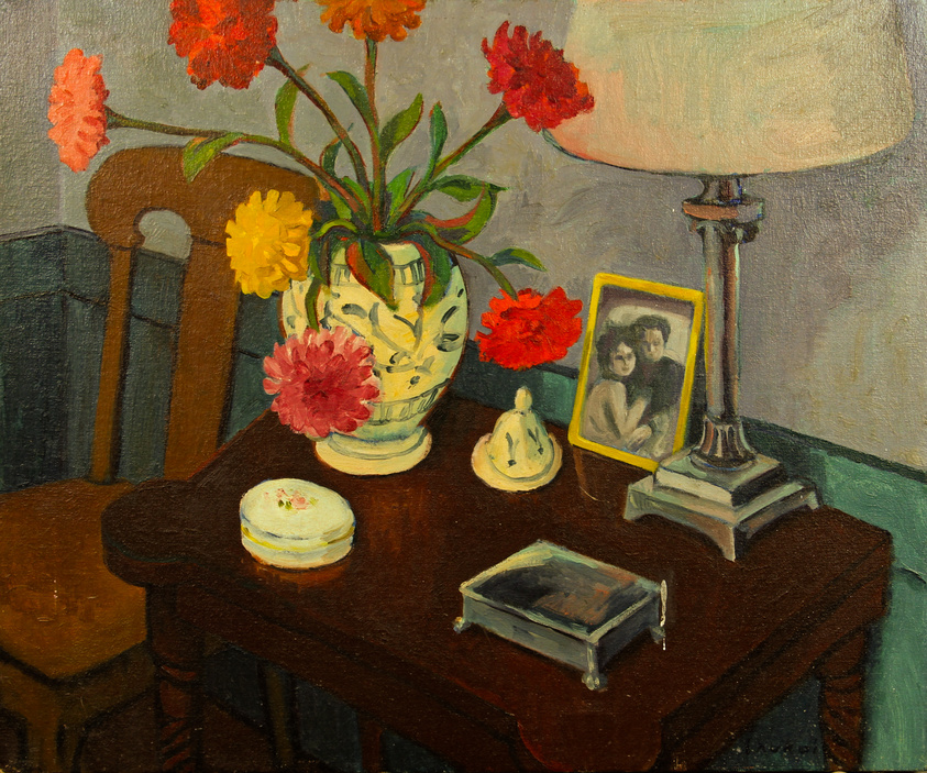 Kyohei Inukai (American, 1913–1985). <em>Untitled (Still Life)</em>, c. 1960s. Oil on canvas, 18 × 24 in. (45.7 × 61 cm). Brooklyn Museum, Gift of the estate of Kyohei Inukai, 2023.67. © artist or artist's estate (Photo: Kyohei Inukai Estate, CUR.2023.67.jpg)