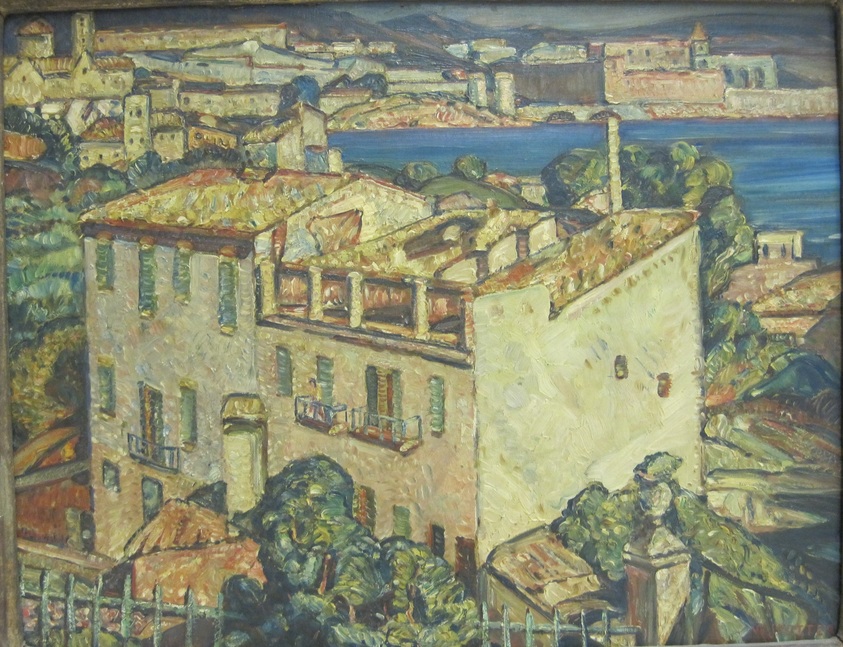 William J. Potter (American, 1883–1964). <em>Terreno, Malorca</em>. Oil painting, frame: 27 × 32 1/2 × 2 in. (68.6 × 82.6 × 5.1 cm). Brooklyn Museum, Anonymous gift, 23.57. © artist or artist's estate (Photo: Brooklyn Museum, CUR.23.57.jpg)
