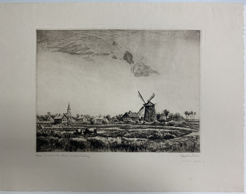 Istvan Zador (Hungarian, 1882–1963). <em>The End of the Village</em>, n.d. Soft ground etching on Japan paper, 9 11/16 x 13 1/2 in. (24.6 x 34.3 cm). Brooklyn Museum, 26.194. © artist or artist's estate (Photo: , CUR.26.194.jpg)