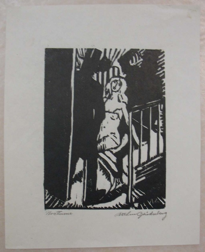 Arthur Zaidenberg (American, 1903–1990). <em>Nocturne</em>, ca. 1929. Woodcut, Sheet: 7 3/4 x 6 1/8 in. (19.7 x 15.6 cm). Brooklyn Museum, Gift of the artist, 29.1202. © artist or artist's estate (Photo: Brooklyn Museum, CUR.29.1202.jpg)