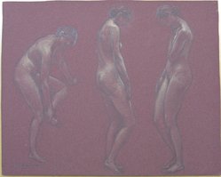 J. Mortimer Lichtenauer (American, 1876-1966). <em>Three Nudes</em>, n.d. Graphite and pastel on paper, sheet: 12 3/16 x 15 1/8 in. (31 x 38.4 cm). Brooklyn Museum, Gift of the artist, 29.61. © artist or artist's estate (Photo: Brooklyn Museum, CUR.29.61.jpg)