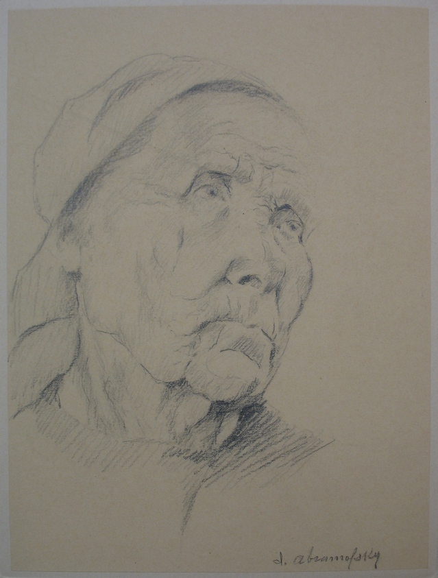 Israel Abramofsky (American, 1888–1975). <em>The Fisherwoman</em>, n.d. Graphite on paper mounted to backing paper, Sheet (drawing): 9 3/8 x 7 in. (23.8 x 17.8 cm). Brooklyn Museum, Gift of L. H. Mark, 31.190. © artist or artist's estate (Photo: Brooklyn Museum, CUR.31.190.jpg)