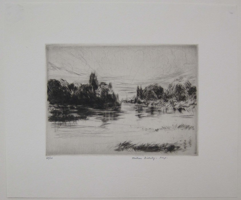 Wilson Silsby (American, 1883–1952). <em>Sunrise</em>. Drypoint on white wove paper, Image: 4 x 5 7/16 in. (10.1 x 13.8 cm). Brooklyn Museum, Gift of Genevieve Chilver, 35.1660. © artist or artist's estate (Photo: Brooklyn Museum, CUR.35.1660.jpg)