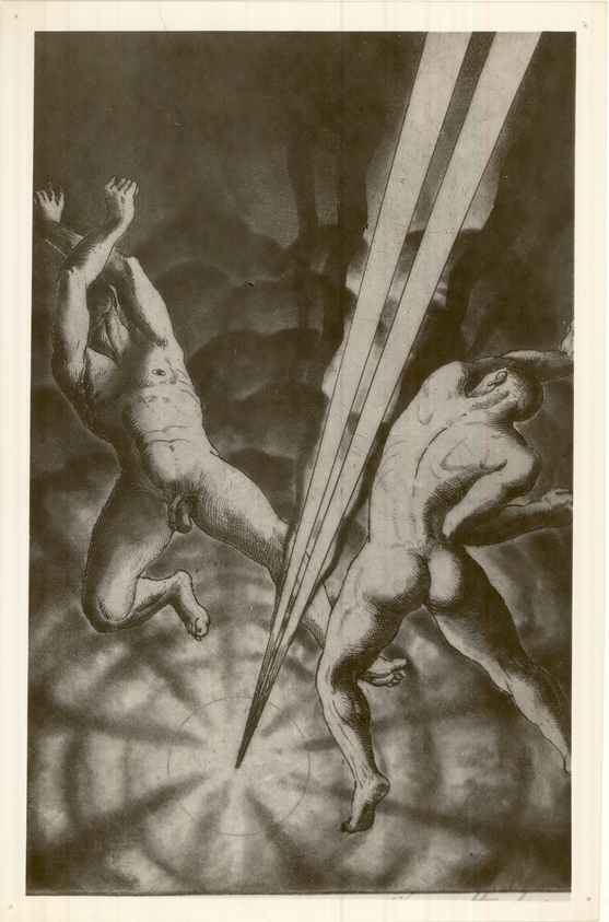 Harry Sternberg (American, 1904–2001). <em>Cymbals</em>, 20th century. Etching and aquatint on wove paper, 10 13/16 x 6 7/8 in. (27.5 x 17.5 cm). Brooklyn Museum, 35.836. © artist or artist's estate (Photo: Brooklyn Museum, CUR.35.836.jpg)