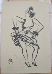 George Kenneth Hartwell (American, 1891-1949). <em>Burlesque Stuff</em>, 1928. Lithograph, Sheet: 18 1/8 x 12 5/16 in. (46 x 31.2 cm). Brooklyn Museum, Gift of the artist, 35.852. © artist or artist's estate (Photo: Brooklyn Museum, CUR.35.852.jpg)