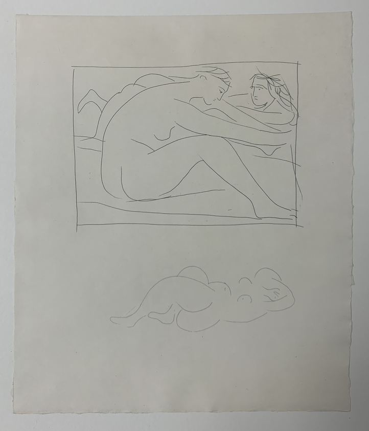 Pablo Picasso (Spanish, 1881-1973). <em>Deux femmes nues</em>, 1931. Etching on Japan paper, laid down on mat board with tape at left edge, Sheet: 13 x 10 in. (33 x 25.4 cm). Brooklyn Museum, By exchange, 36.915.25. © artist or artist's estate (Photo: Brooklyn Museum, CUR.36.915.25.jpg)