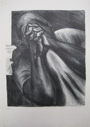 José Clemente Orozco (Mexican, 1883-1949). <em>Study for a mural</em>, n.d. Lithograph on paper, image: 11 7/8 x 9 13/16 in. (30.2 x 25 cm). Brooklyn Museum, A. Augustus Healy Fund, 37.599. © artist or artist's estate (Photo: Brooklyn Museum, CUR.37.599.jpg)