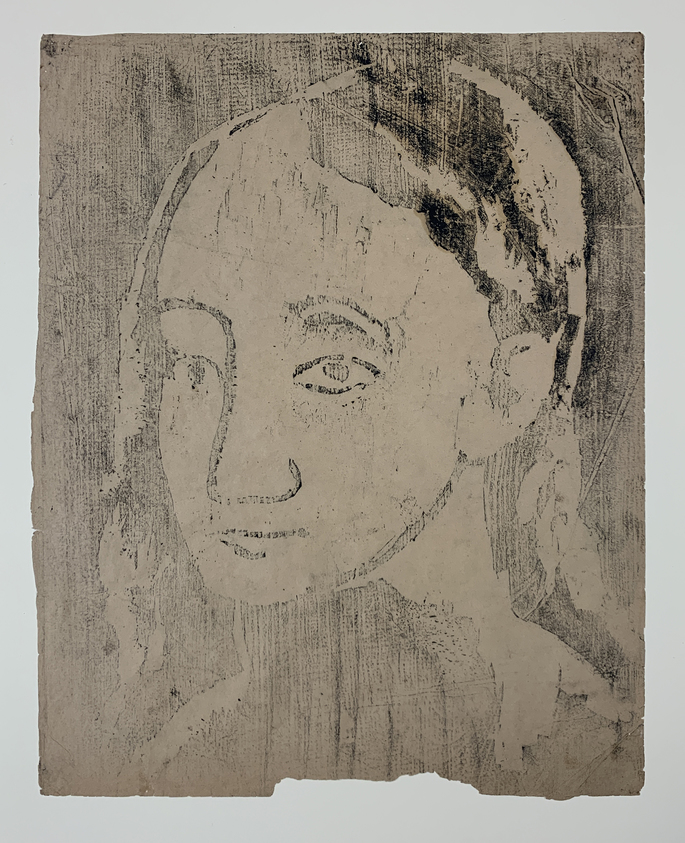 Pablo Picasso (Spanish, 1881-1973). <em>Buste de Jeune Femme</em>, 1906. Woodcut on wove paper pasted down on heavy rag board, Sheet: 22 1/8 x 18 1/8 in. (56.2 x 46 cm). Brooklyn Museum, 38.132. © artist or artist's estate (Photo: Brooklyn Museum, CUR.38.132.jpg)