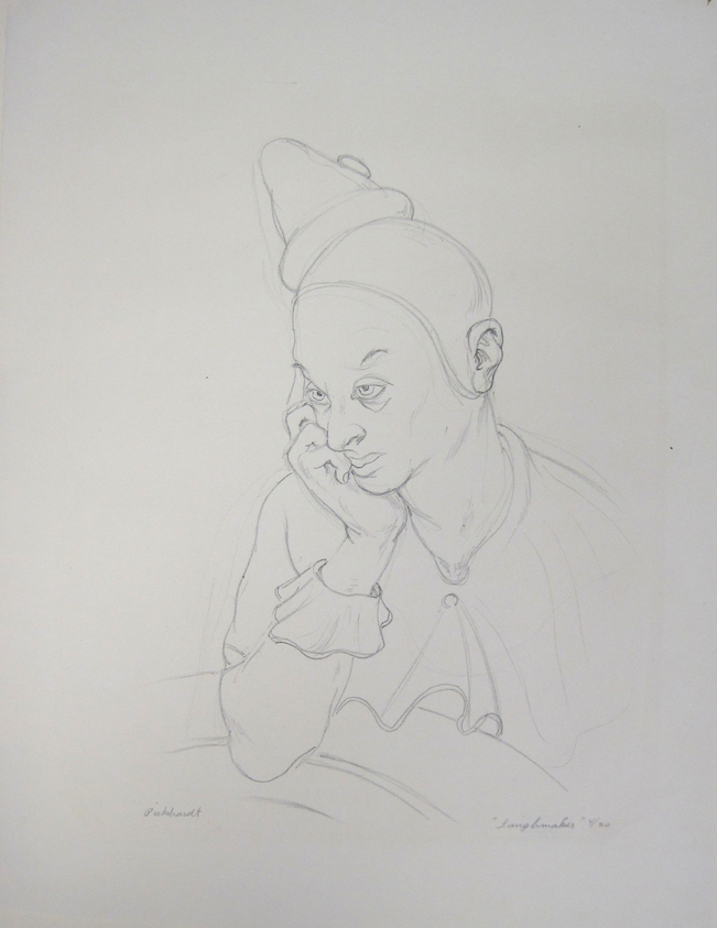 Carl Pickhardt (American, 1908–2004). <em>Laughmaker</em>, 20th century. Lithograph on white wove paper, Image: 11 x 8 1/16 in. (27.9 x 20.5 cm). Brooklyn Museum, Dick S. Ramsay Fund, 40.58. © artist or artist's estate (Photo: Brooklyn Museum, CUR.40.58.jpg)