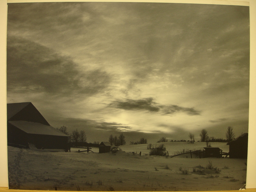 Dr. Stephen White (American, 20th century). <em>January Sunset</em>, ca. 1940. print, chloride blue toned, Sheet: 11 x 14 in. (27.9 x 35.6 cm). Brooklyn Museum, Gift of the artist, 41.629. © artist or artist's estate (Photo: Brooklyn Museum, CUR.41.629.jpg)
