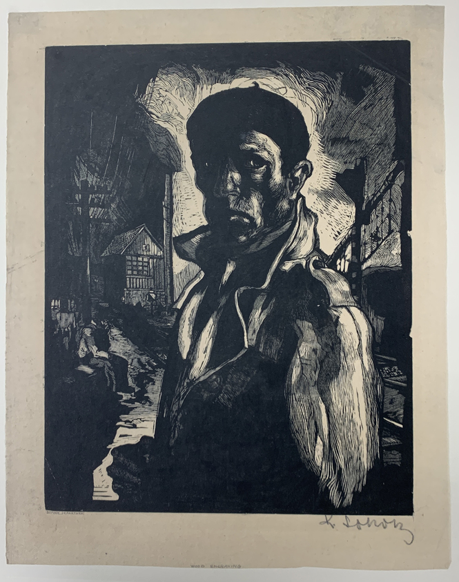Koloman Sokol (Czechoslovakian, 1902-2003). <em>Before Departure</em>. Wood engraving on Japan paper, 15 13/16 x 11 7/8 in. (40.2 x 30.1 cm). Brooklyn Museum, Charles Stewart Smith Memorial Fund, 42.191. © artist or artist's estate (Photo: , CUR.42.191.jpg)