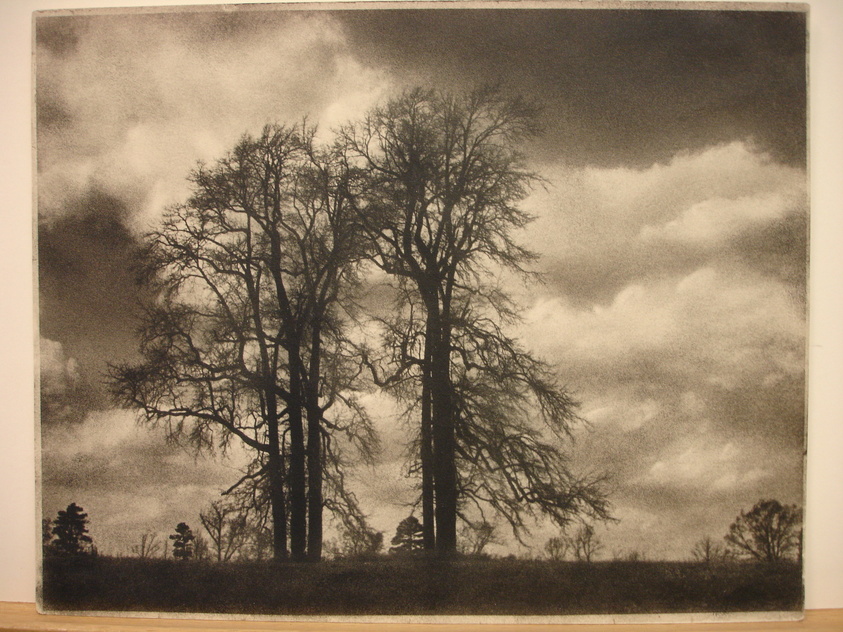 F. Elliott Harrell (American). <em>Silhouettes and Clouds</em>. Bromoil processed gelatin silver prints, 10 1/2 x 13 1/2 in. (26.7 x 34.3 cm). Brooklyn Museum, Gift of the artist, 43.125 (Photo: Brooklyn Museum, CUR.43.125.jpg)