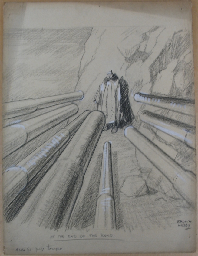 Rollin Kirby (American, 1875–1952). <em>At the End of the Road</em>, early 20th century. Charcoal and gouache over graphite on paperboard, sheet: 19 7/8 x 14 15/16 in. (50.5 x 37.9 cm). Brooklyn Museum, Gift of the artist, 44.8.7. © artist or artist's estate (Photo: Brooklyn Museum, CUR.44.8.7.jpg)