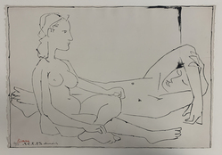 Pablo Picasso (Spanish, 1881-1973). <em>Couple</em>, 1947. Lithograph on Arches wove paper, 19 1/2 x 25 1/4 in. (49.5 x 64.2 cm). Brooklyn Museum, Frank L. Babbott Fund, 47.187.4. © artist or artist's estate (Photo: Brooklyn Museum, CUR.47.187.4-1.jpg)