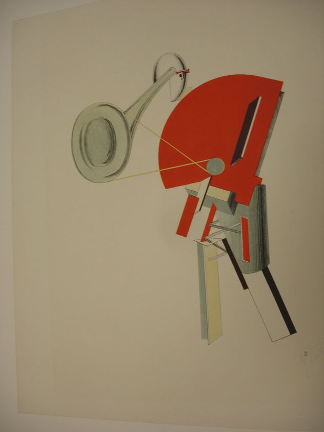 El Lissitzky (Russian, 1890-1941). <em>Announcer (Ansager)</em>, 1923. Lithograph on wove paper, 13 7/8 x 10 3/4 in. (35.2 x 27.3 cm). Brooklyn Museum, By exchange, 50.191.2. © artist or artist's estate (Photo: Brooklyn Museum, CUR.50.191.2.jpg)