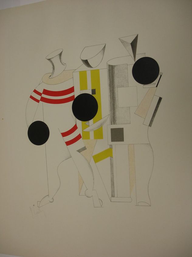 El Lissitzky (Russian, 1890-1941). <em>Sportsmen (Sportsmänner)</em>, 1923. Lithograph on heavy wove paper, 12 3/8 x 11 in. (31.5 x 28 cm). Brooklyn Museum, By exchange, 50.191.6. © artist or artist's estate (Photo: Brooklyn Museum, CUR.50.191.6.jpg)