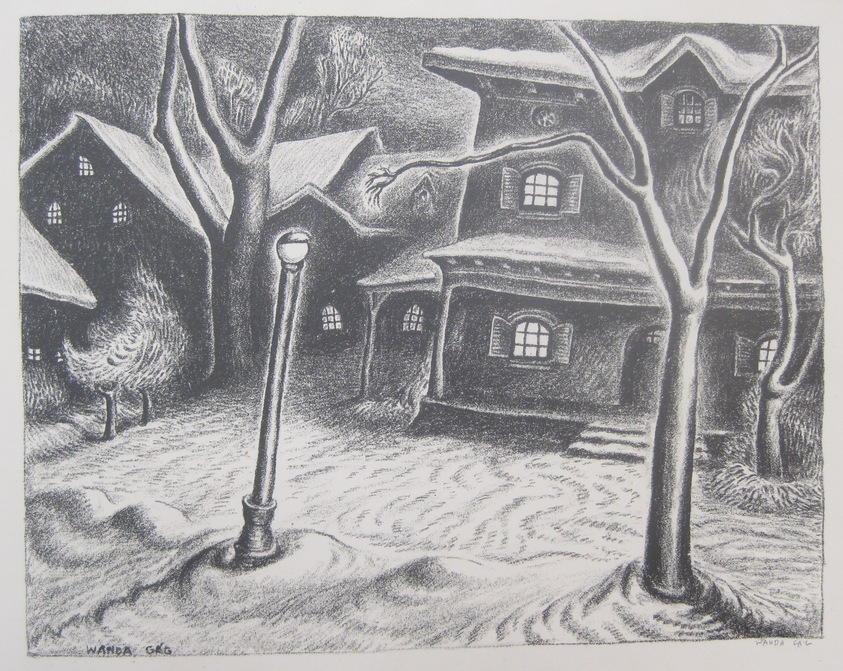 Wanda Gág (American, 1893–1946). <em>Wagon House</em>, 1929. Lithograph on white wove paper, 4 5/8 x 6 3/4 in. (11.7 x 17.1 cm). Brooklyn Museum, Gift of Erhart Weyhe, 56.4.34. © artist or artist's estate (Photo: Brooklyn Museum, CUR.56.4.34.jpg)