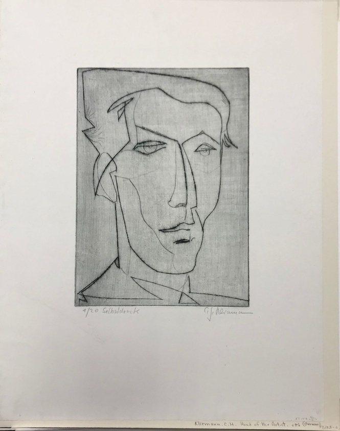 Carl-Heinz Kliemann (German, born 1924). <em>Portrait of Ulli Härter</em>, 1957. Etching, 11 3/4 x 7 7/8 in. (29.8 x 20 cm). Brooklyn Museum, Charles Stewart Smith Memorial Fund, 57.193.6. © artist or artist's estate (Photo: , CUR.57.193.6.jpg)