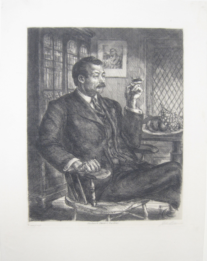 John Sloan (American, 1871–1951). <em>Robert Henri, Painter</em>, 1931. Etching on wove paper, Sheet: 18 5/8 x 14 7/16 in. (47.3 x 36.7 cm). Brooklyn Museum, Dick S. Ramsay Fund, 58.9.3. © artist or artist's estate (Photo: Brooklyn Museum, CUR.58.9.3.jpg)