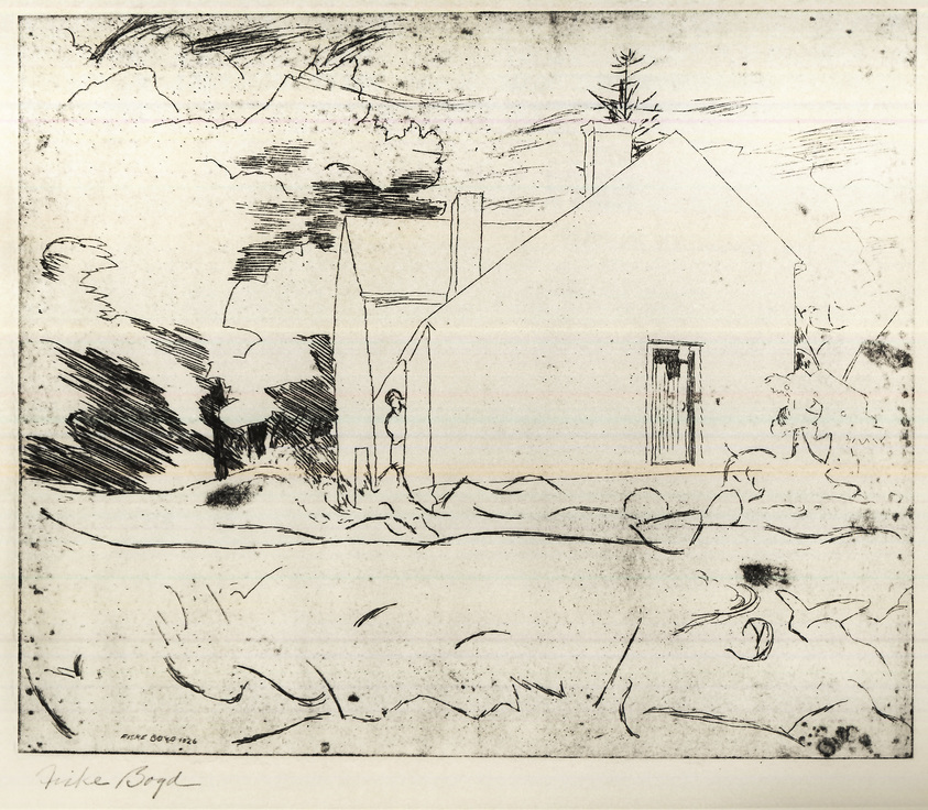 Fiske Boyd (American, 1895-1975). <em>Woodshed - Farmhouse</em>, 1926. Etching on paper Brooklyn Museum, Anonymous gift, 59.101.3. © artist or artist's estate (Photo: Brooklyn Museum, CUR.59.101.3.jpg)