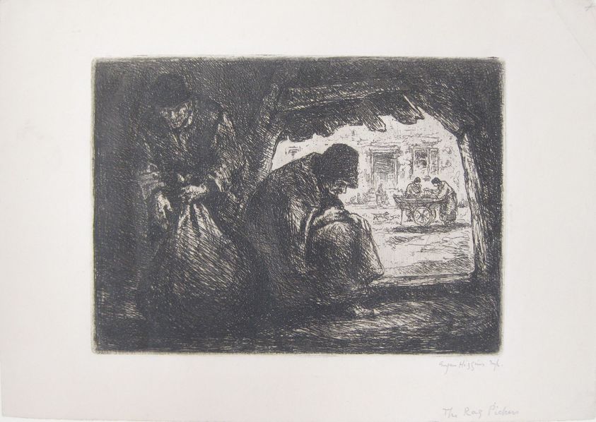 Eugene Higgins (American, 1874–1958). <em>The Rag Pickers</em>, n.d. Etching on paper, Sheet: 7 3/4 x 11 1/16 in. (19.7 x 28.1 cm). Brooklyn Museum, Gift of Mrs. Joseph B. Murray, 61.172.5. © artist or artist's estate (Photo: Brooklyn Museum, CUR.61.172.5.jpg)