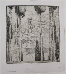 Ernest David Roth (American, 1879-1964). <em>Fiesole from San Francisco</em>, 1912. Etching on laid paper, Plate: 3 3/4 x 3 1/2 in. (9.5 x 8.9 cm). Brooklyn Museum, Dick S. Ramsay Fund, 62.114.1. © artist or artist's estate (Photo: Brooklyn Museum, CUR.62.114.1.jpg)