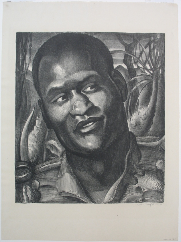 Mabel Dwight (American, 1876–1955). <em>Paul Robeson as Emperor Jones</em>, 1930. Lithograph on wove paper, Sheet: 20 11/16 x 15 7/16 in. (52.5 x 39.2 cm). Brooklyn Museum, Gift of The Louis E. Stern Foundation, Inc., 64.101.155. © artist or artist's estate (Photo: Brooklyn Museum, CUR.64.101.155.jpg)