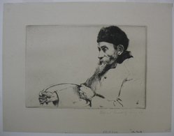 William Auerbach-Levy (American, 1889-1964). <em>The Exile</em>, 1911. Etching, Sheet: 8 3/4 x 11 3/16 in. (22.2 x 28.4 cm). Brooklyn Museum, Gift of The Louis E. Stern Foundation, Inc., 64.101.266. © artist or artist's estate (Photo: Brooklyn Museum, CUR.64.101.266.jpg)