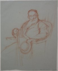 William Auerbach-Levy (American, 1889-1964). <em>Portrait Study</em>, n.d. Chalk on paper, sheet: 13 1/2 x 11 in. (34.3 x 27.9 cm). Brooklyn Museum, Gift of The Louis E. Stern Foundation, Inc., 64.101.270. © artist or artist's estate (Photo: Brooklyn Museum, CUR.64.101.270.jpg)
