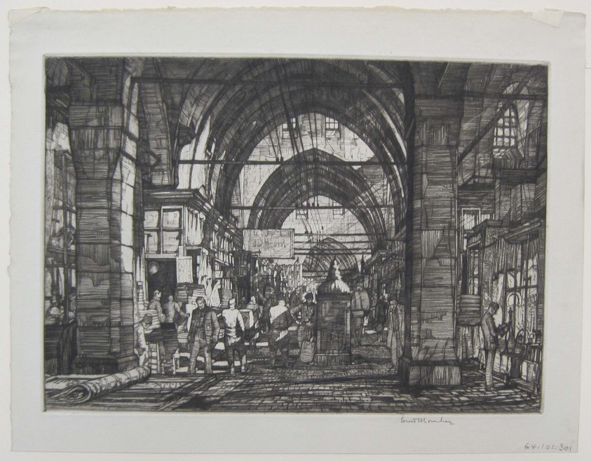 Louis Conrad Rosenberg (American, born 1890). <em>The Grand Bazaar</em>, 1927. Drypoint on laid paper, image: 7 5/16 x 11 1/4 in. (18.5 x 28.5 cm). Brooklyn Museum, Gift of The Louis E. Stern Foundation, Inc., 64.101.301. © artist or artist's estate (Photo: Brooklyn Museum, CUR.64.101.301.jpg)