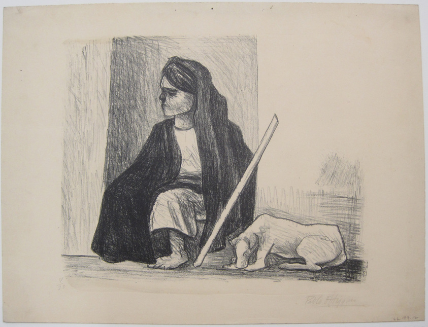 Pablo O'Higgins (American, 1904–1983). <em>Peasant and Dog</em>, n.d. Lithograph on paper, sheet: 12 13/16 x 16 7/8 in. (32.5 x 42.9 cm). Brooklyn Museum, Gift of Mr. and Mrs. Gustave Gilbert, 66.199.12. © artist or artist's estate (Photo: Brooklyn Museum, CUR.66.199.12.jpg)