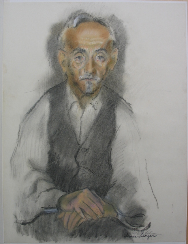 Isaac Soyer (American, born Russia, 1902–1981). <em>My Father</em>, n.d. Pastel and charcoal on paper, sheet: 23 9/16 x 18 in. (59.8 x 45.7 cm). Brooklyn Museum, Gift of Fannie Lager in memory of her parents, Fred and Anna Lager, 68.58. © artist or artist's estate (Photo: Brooklyn Museum, CUR.68.58.jpg)