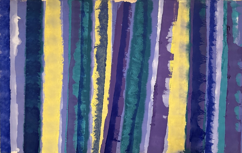 Edward Avedisian (American, 1936–2007). <em>Ice Palace No. 2</em>, 1969. Acrylic on canvas, 75 × 119 × 2 in. (190.5 × 302.3 × 5.1 cm). Brooklyn Museum, Gift of Robert Elkon Gallery, 71.198. © artist or artist's estate (Photo: Brooklyn Museum, CUR.71.198.jpg)